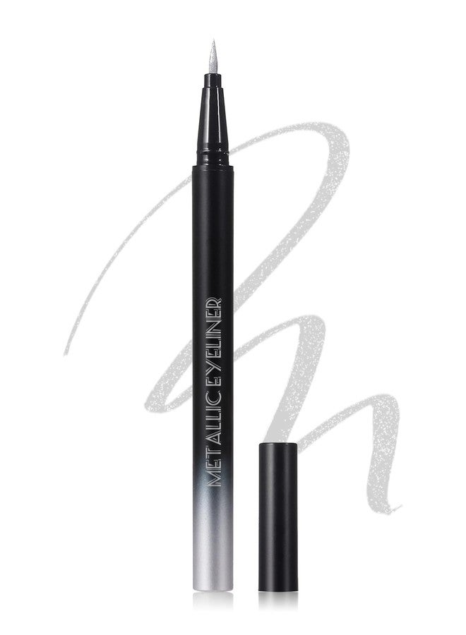 Lestpola Silver Diamond Glitter Liquid Eyeliner Pen, Shimmer Eye Liner Waterproof Long-Stay, Metallic Satin Finish Colored Eyeliner, Ultra-Fine Tip Smudge-Proof, High Pigmented Eye Brightener Pen for Stage-04 - Image 1